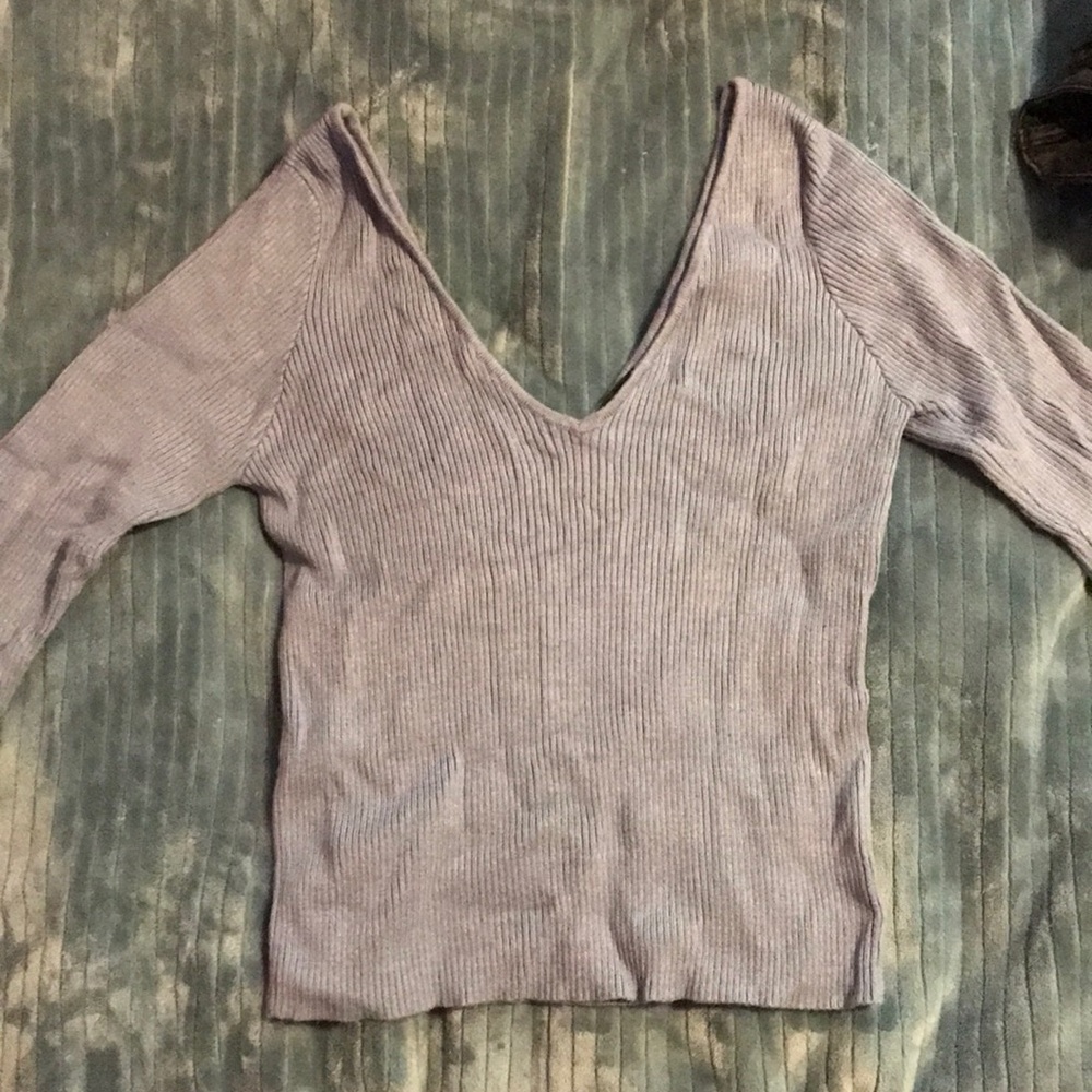 Kendall + Kylie long sleeve V neck